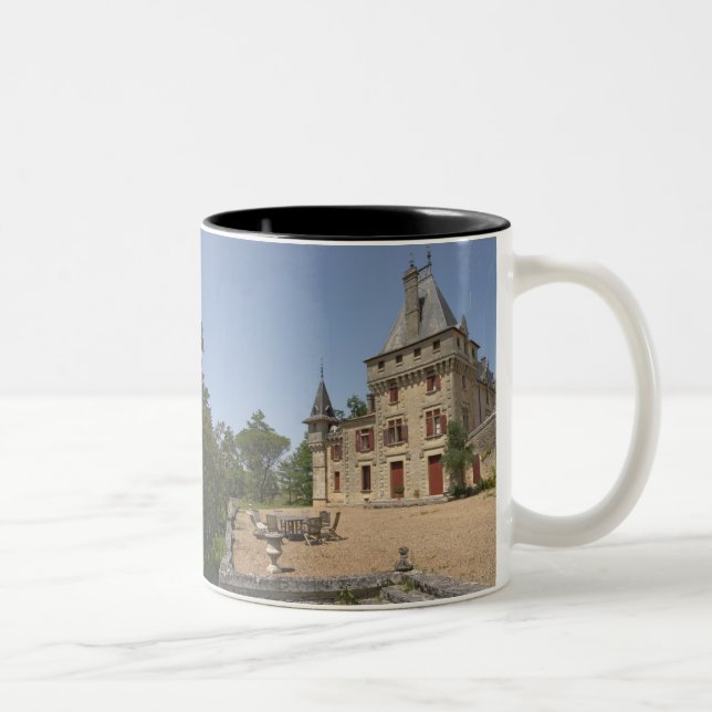 The magnificent Chateau de Pressac and garden Two-Tone Coffee Mug (Right)