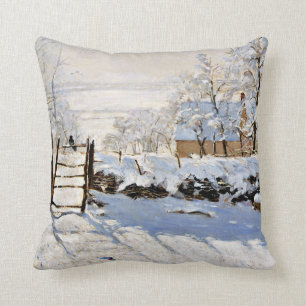 The Magpie, famous fine art painting Throw Pillow