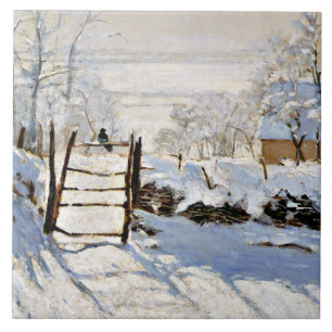 The Magpie, famous panting by Claude Monet, Tile