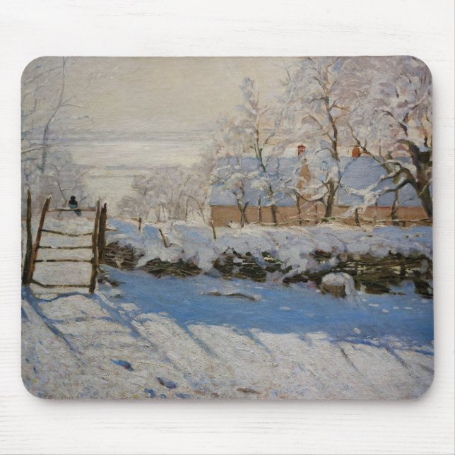 The Magpie La Pie by Claude Monet Mouse Pad (Front)