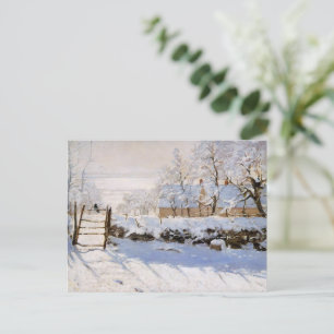  The Magpie, Monet Famous Painting Holiday Postcard