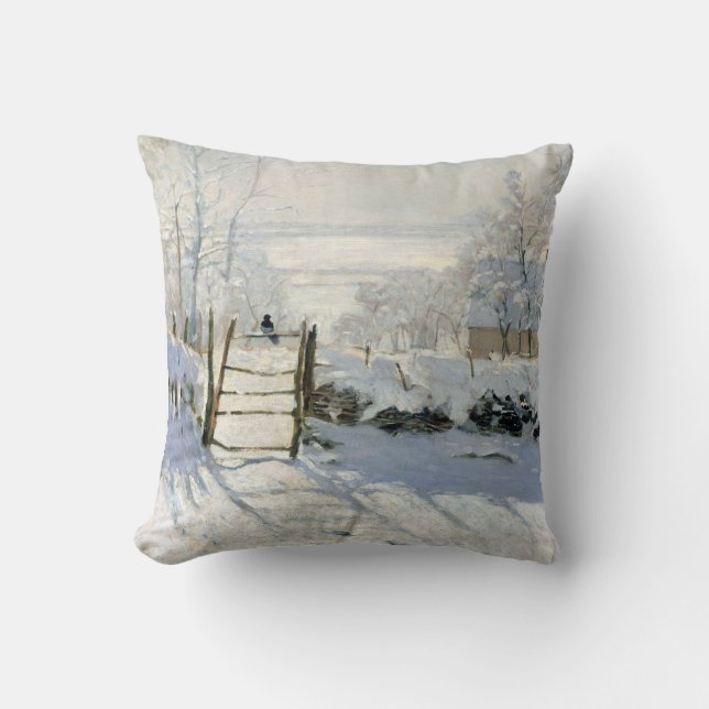 The Magpie, Monet Throw Pillow (Front)