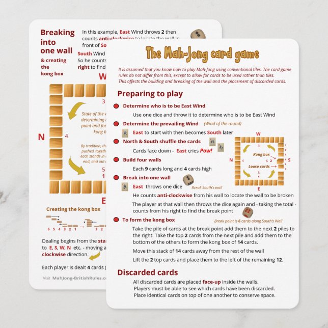 The Mah-Jong Card Game – Differences (Front/Back)