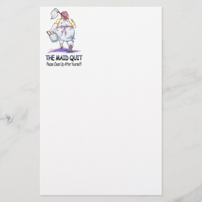 The Maid Quit Stationery (Front)