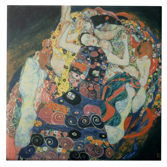 The Maiden, 1913 (oil on canvas) Tile (Front)