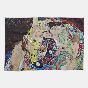 The maiden by Gustav Klimt,art nouveau,art deco,vi Kitchen Towel