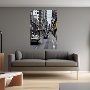 The main road of my city AI Art Poster