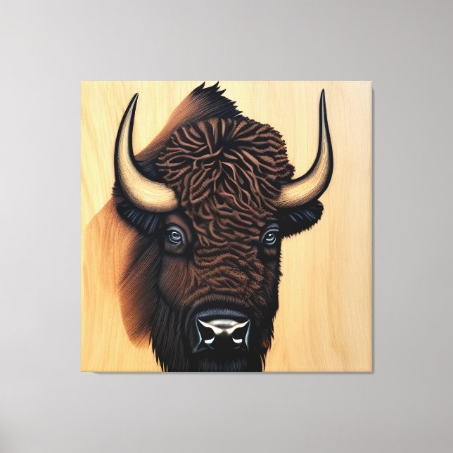 The Majestic Bison - A Symbol Of Power And Freedom Canvas Print (Front)