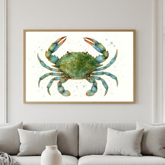 The Majestic Blue Crab | Ocean Spirit Artwork Poster