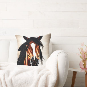 The Majestic Mustang - The Spirt Of Freedom Throw Pillow