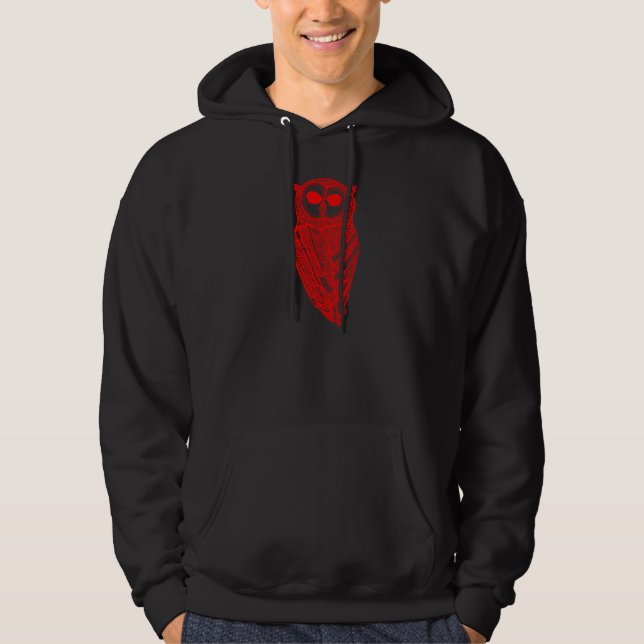 The Majestic Owl Hoodie (Red Owl) (Front)