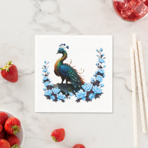 The majestic peacock: A play of colours in nature. Napkin