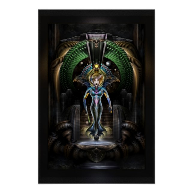 The Majesty Of Trilia Fractal Fantasy Portrait BLK Poster (Front)