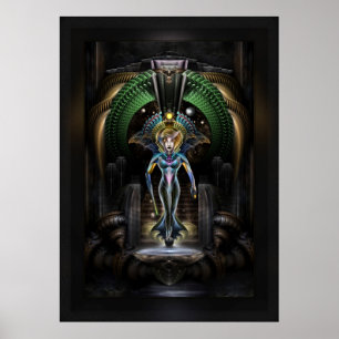 The Majesty Of Trilia Fractal Fantasy Portrait FRM Poster