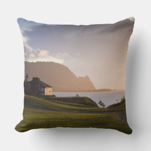 The Makai golf course in Princeville Throw Pillow