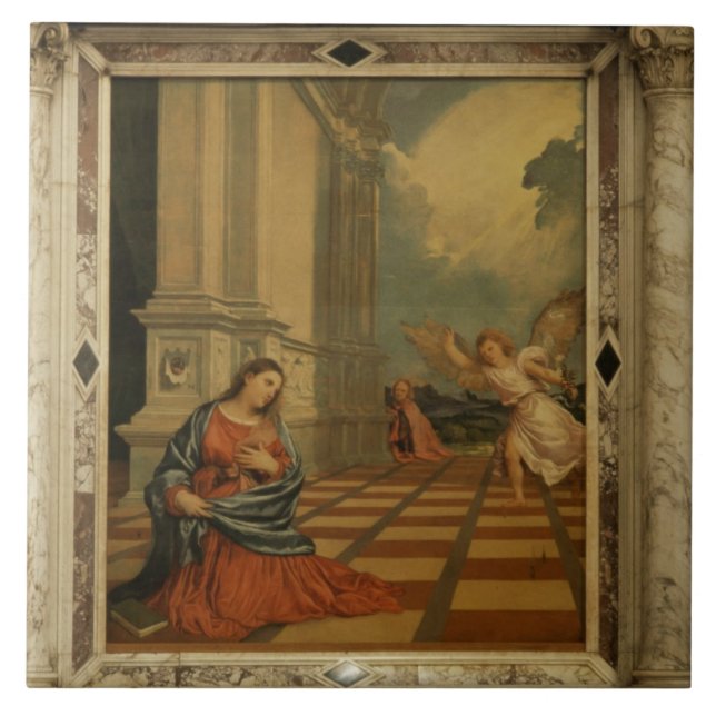 The Malchiostro Annunciation, c.1520 (oil on panel Tile (Front)