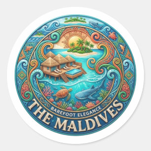 THE MALDIVES CLASSIC ROUND STICKER