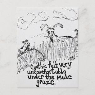 The Male Graze Pun Greeting Holiday Postcard