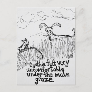 The Male Graze Pun Greeting Holiday Postcard