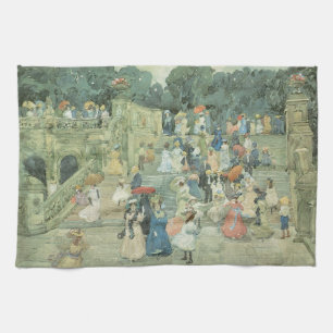 The Mall, Central Park by Maurice Prendergast Kitchen Towel