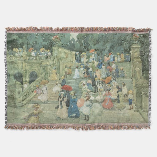 The Mall, Central Park by Maurice Prendergast Throw Blanket (Front)