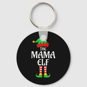 The Mama Elf Xmas Matching Christmas Family Pajama Keychain