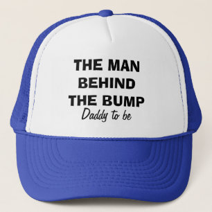 The man behind the bump   Funny hat for dad to be