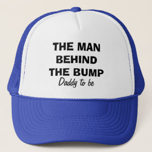 The man behind the bump   Funny hat for dad to be