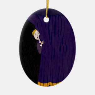 The Man Behind The Curtain Ceramic Ornament