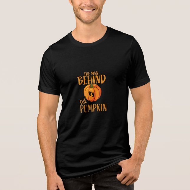The Man Behind The Pumpkin Halloween T-shirt  Tri-Blend Shirt (Front)