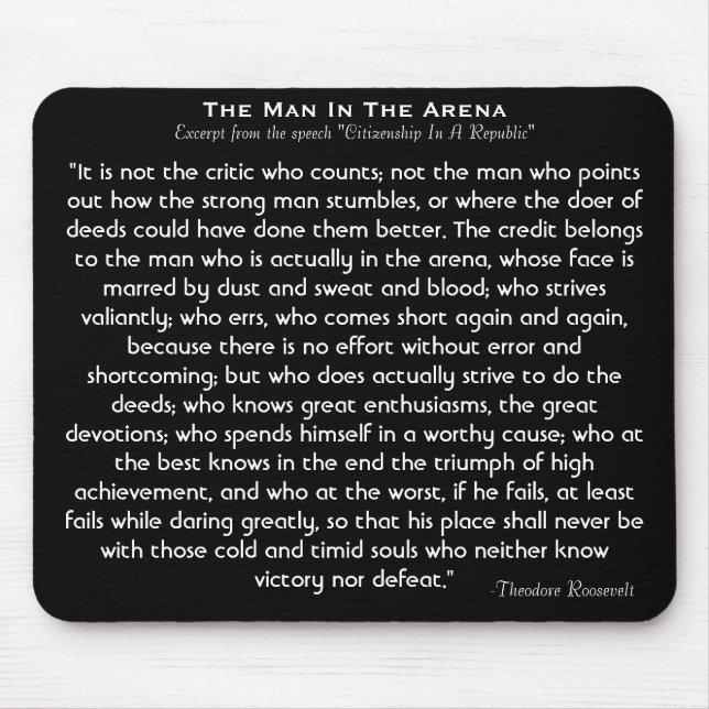 'The Man In The Arena' Mousepad (Front)