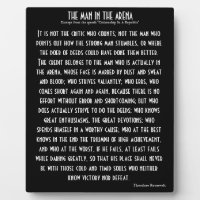 'The Man In The Arena' Plaque
