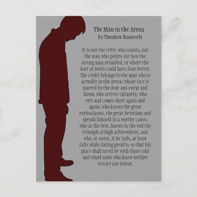 The Man in the Arena Postcard (Front)