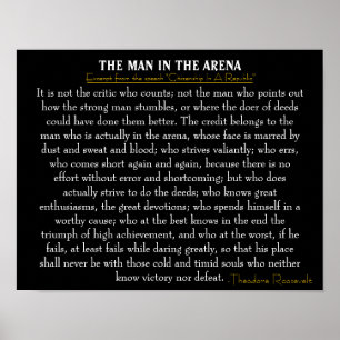 'The Man In The Arena' Poster