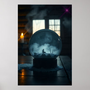 The Man in the Globe Mystical Surreal Art Poster