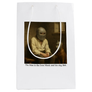 The Man in the Iron Mask and his dog, Bob. Medium Gift Bag
