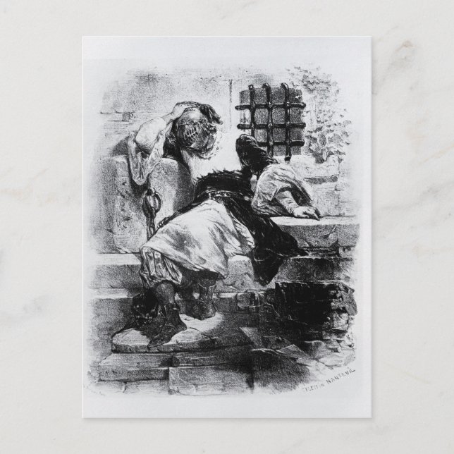 The Man in the Iron Mask in his Prison Postcard (Front)