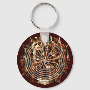 The Man in the Maze - folk style Keychain