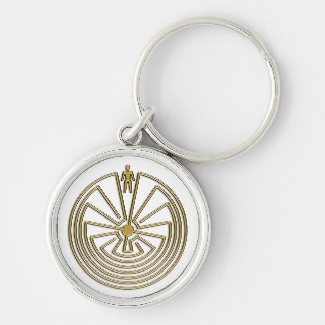 The Man in the Maze - gold Keychain (Front)