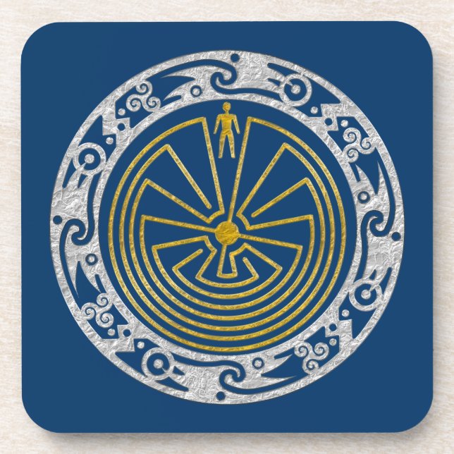 The Man in the Maze - Ornament gold silver Coaster (Front)