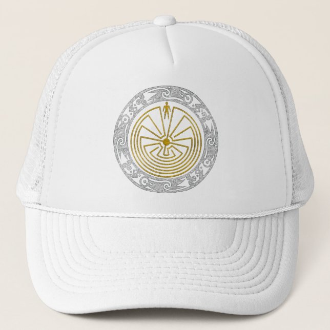 The Man in the Maze - Ornament gold silver Trucker Hat (Front)