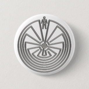 The Man in the Maze - silver 2 Inch Round Button