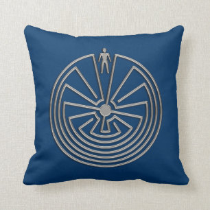 The Man in the Maze - silver Throw Pillow
