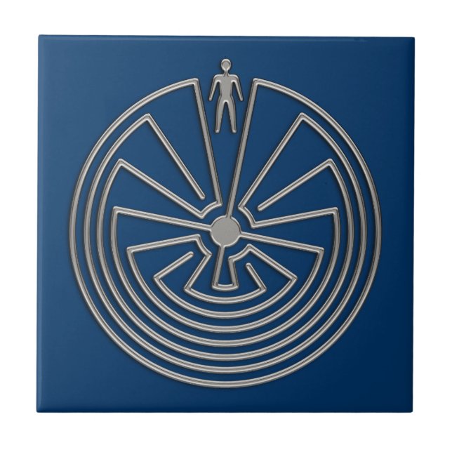 The Man in the Maze - silver Tile (Front)