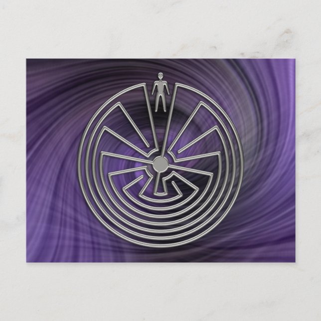 The Man in the Maze - silver | violet swirl Postcard (Front)
