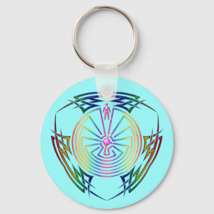 The Man in the Maze - Tribal Tattoo coloured Keychain