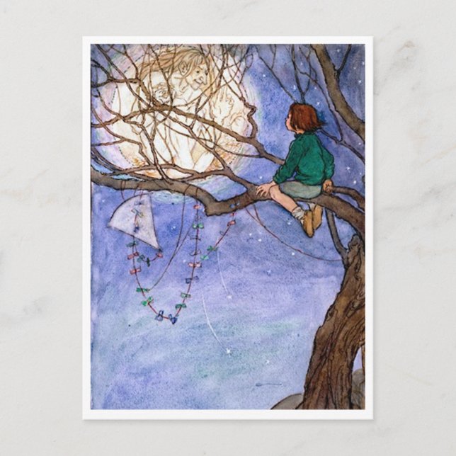 The Man in the Moon Vintage  Postcard (Front)