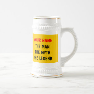 The man myth legend beer mugs Personalizable