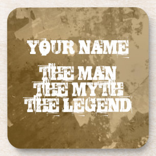 The man myth legend cork coaster set Personalize