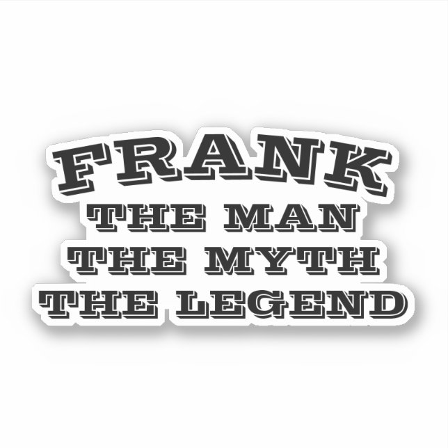 The man myth legend custom name vinyl sticker (Front)